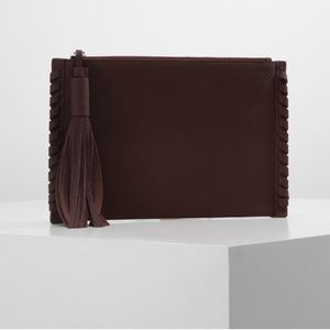 All Saints Kepi Pouch - clutch burgundy red